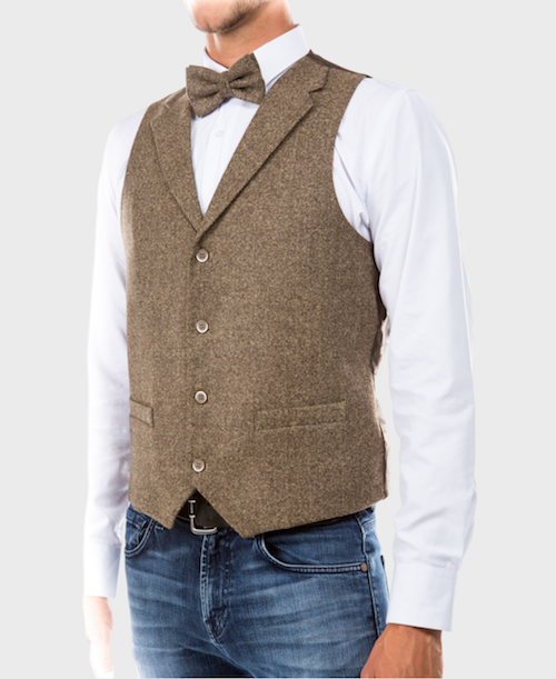 tan mens tweed vest