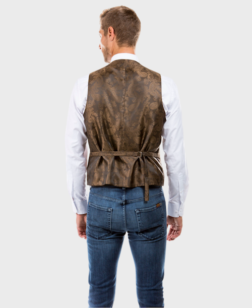 Tan Tweed Collared Vest