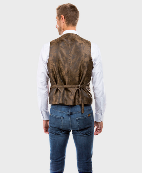 Tan Tweed Collared Vest