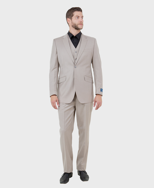 Tan Wool Modern Fit 3 Piece Suit