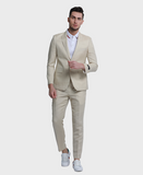 Light Grey Skinny Fit 2 Button Suit