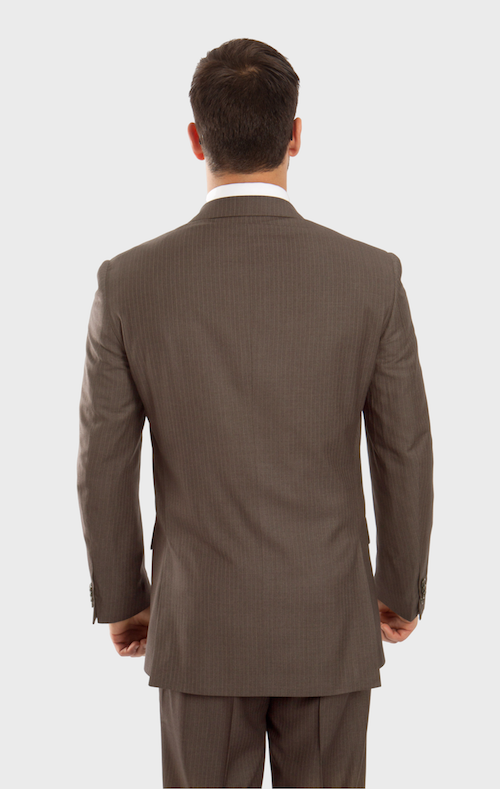 Taupe 100% Wool Stripe Suit