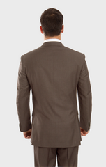 Taupe 100% Wool Stripe Suit