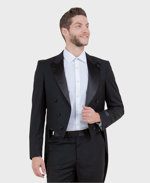 Black Modern Fit Tuxedo Tails