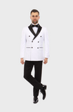 White Peak Lapel Double Breasted Slim Fit Tuxedo