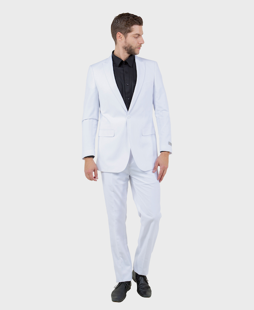 White One Button Slim Fit Suit