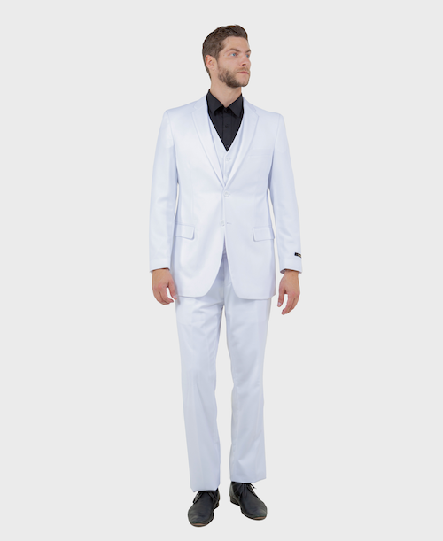 White Modern Fit 3-Piece Suit