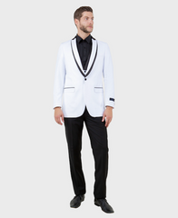 White 3 Piece Vested Shawl Lapel Tuxedo