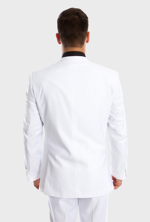 White 3 Piece Slim Fit Vested Suit
