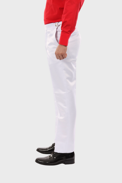 White Shiny Tuxedo Pants