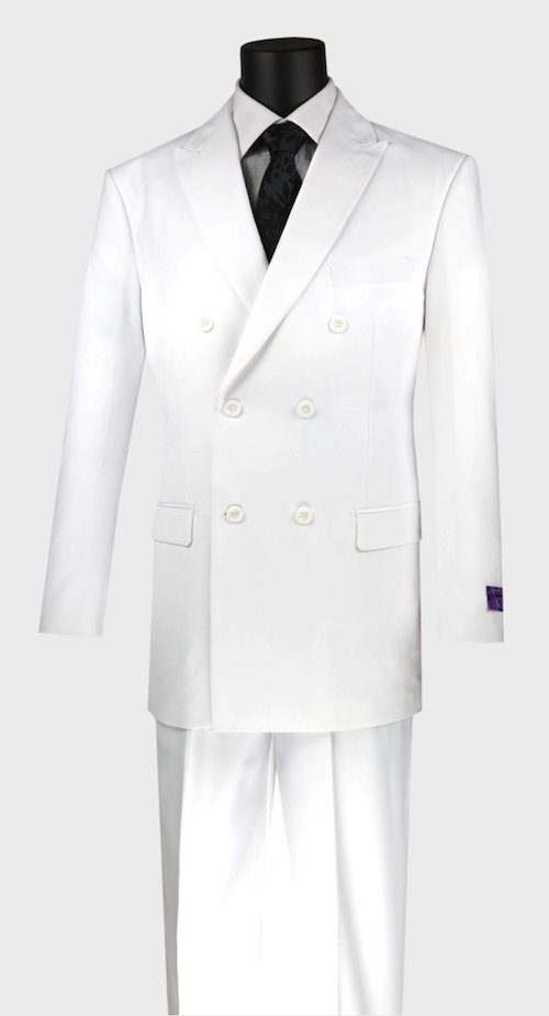 White Double Breasted Suit