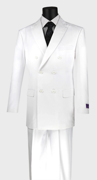 White Double Breasted Suit