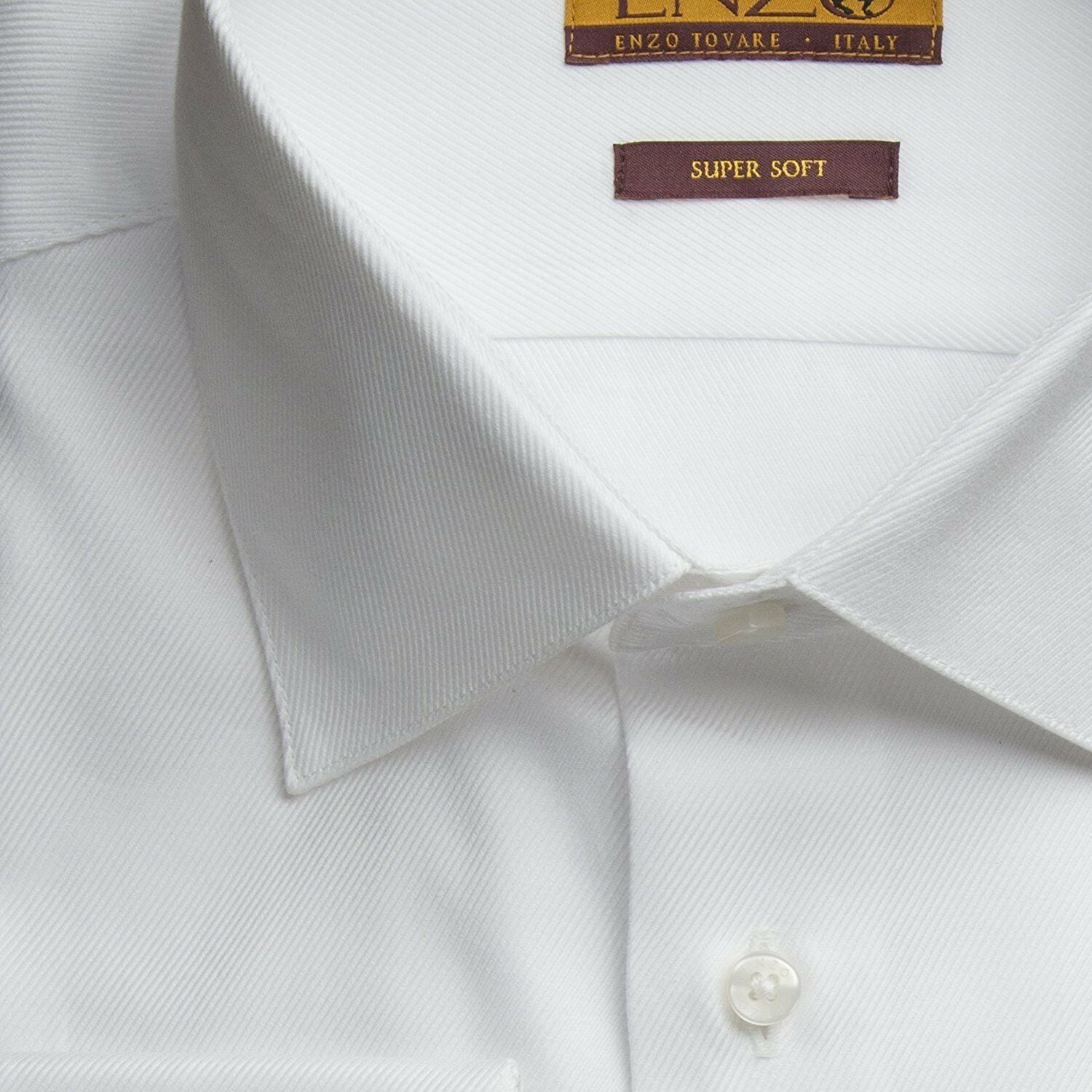 Twill White Cotton French Cuff Dress Shirt