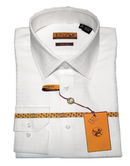 White Check Cotton Barrel Cuff Slim Fit Dress Shirt