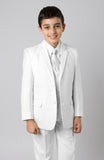 5 Piece White Boys 2 Button Suit