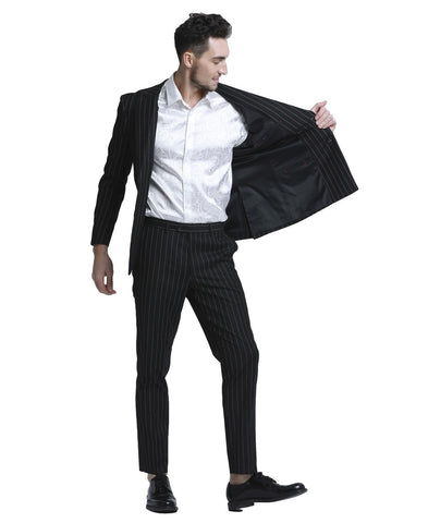 Black Pinstripe Double Breasted Suit