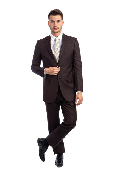 Brown 2 Button Twill Modern Fit Suit