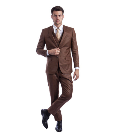 Cognac 3 Piece Hybrid Fit Suit