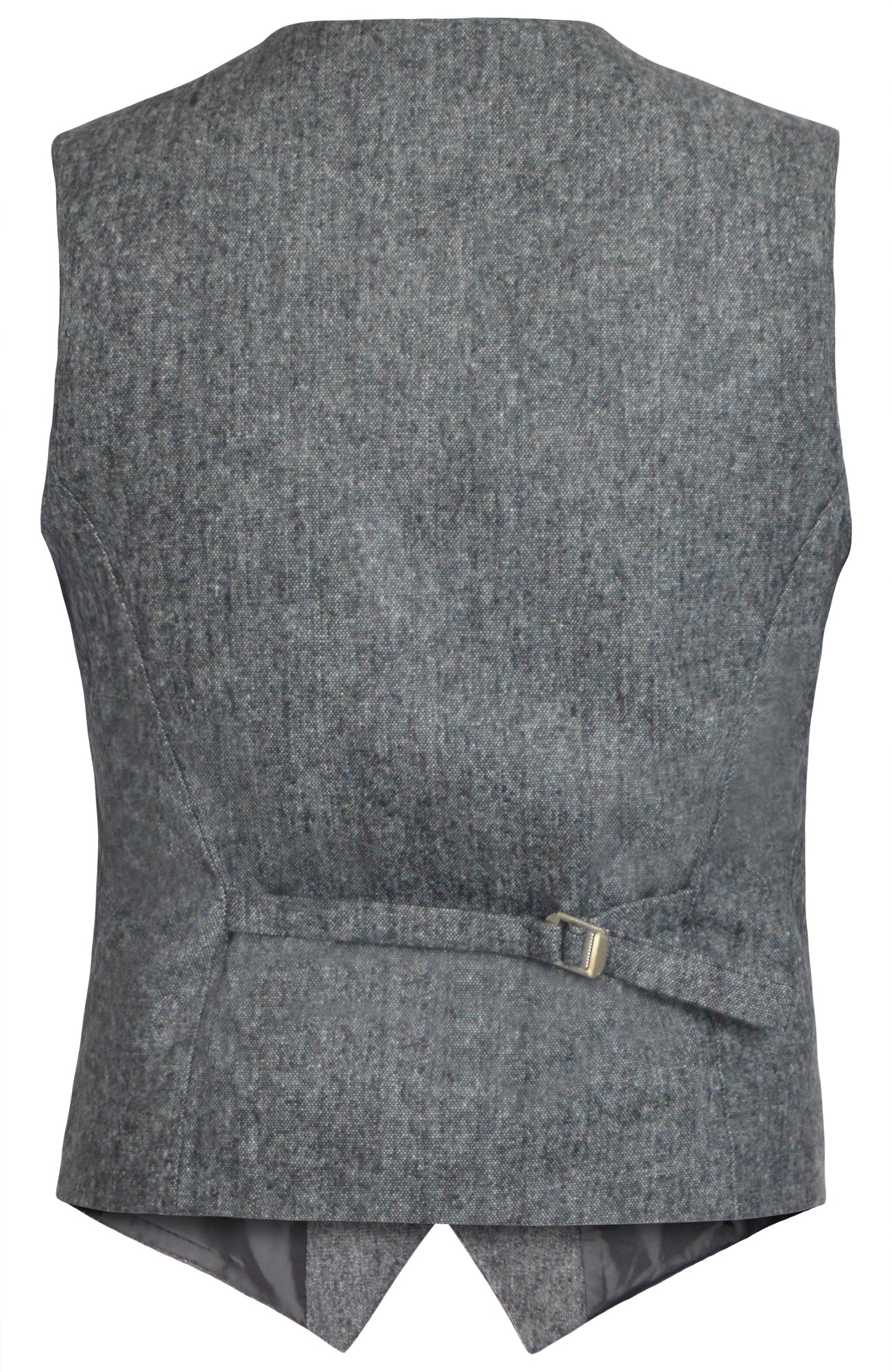 Tweed Grey Slim Fit Shawl Collar Suit Vest