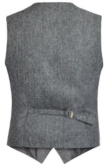 Tweed Grey Slim Fit Shawl Collar Suit Vest