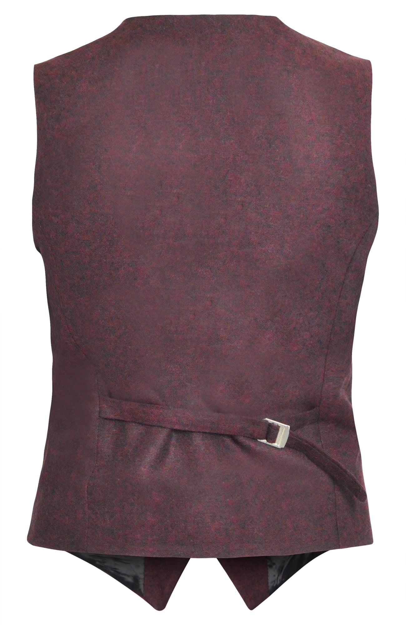 Tweed Burgundy Slim Fit Shawl Collar Suit Vest