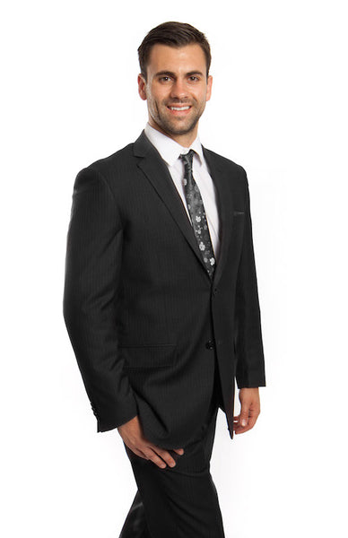 Dark Grey Pinstripe Suit 100% Wool