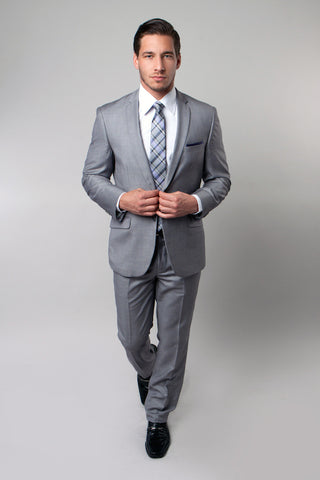 Men tailored fit Bootleg pants-Thakhek, Sharkskin Dark Grey