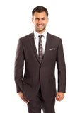Grey 100% Wool Stripe Suit