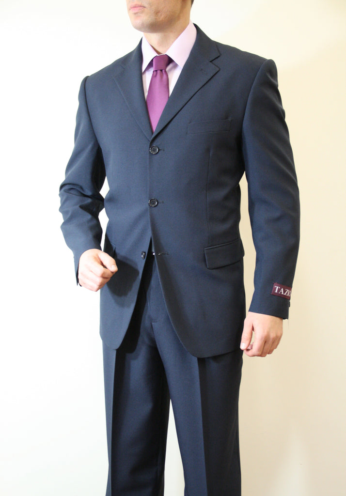 Men's Navy Formal 3 Button Modern Fit Suit – Flex Suits