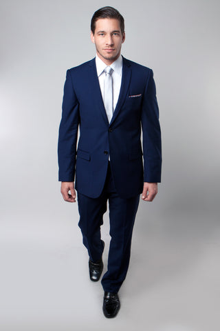 Navy Blue 2 Button Twill Modern Fit Suit