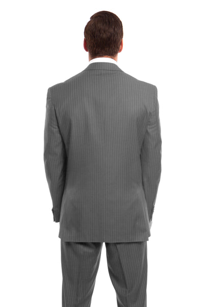 Light Grey Pinstripe Modern Fit 3 Piece Suit