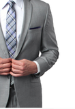 Light Grey Windowpane Check Slim Fit Suit