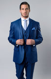 Blue Sharkskin Modern Fit 3-Piece Suit