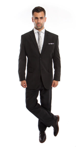 Black 2 Piece Striped Modern Fit Suit