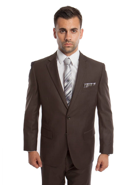 Dark Taupe 2 Button Twill Modern Fit Suit