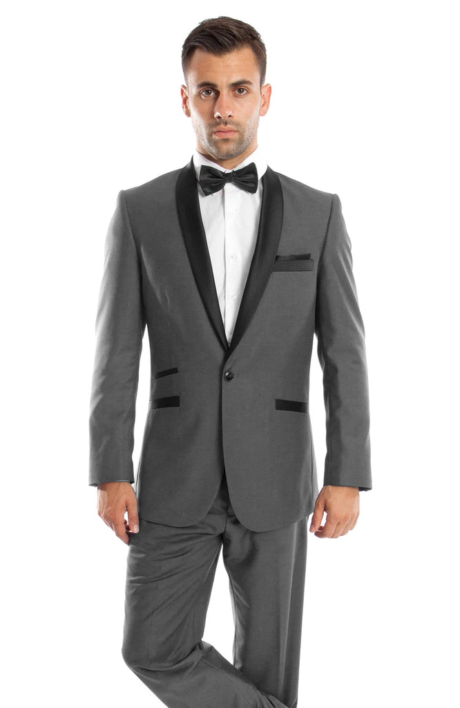 Graceful Black Color Satin Fabric Coat Suit