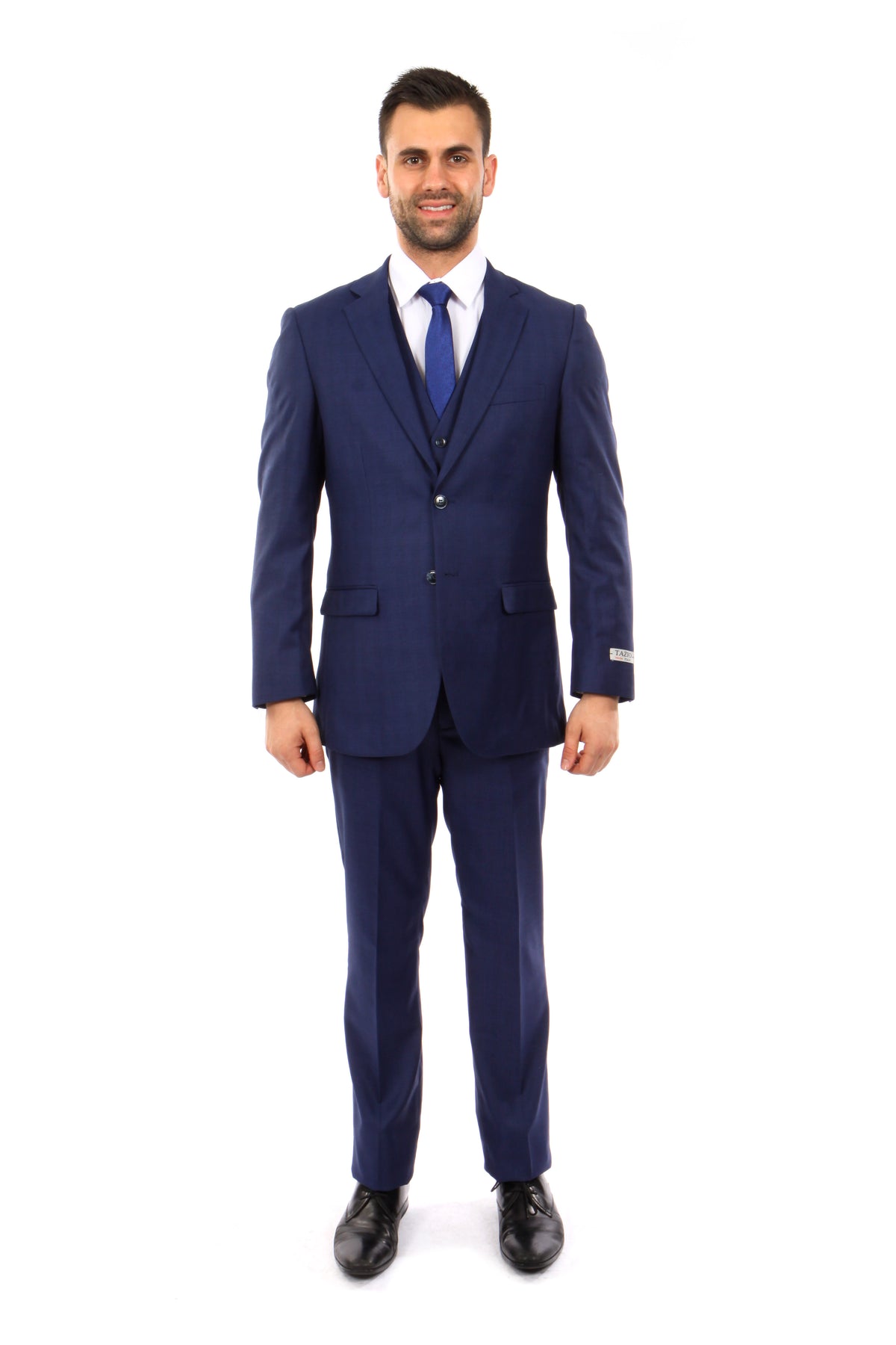 Men's Dark Blue Windowpane Piece Suit – Flex Suits