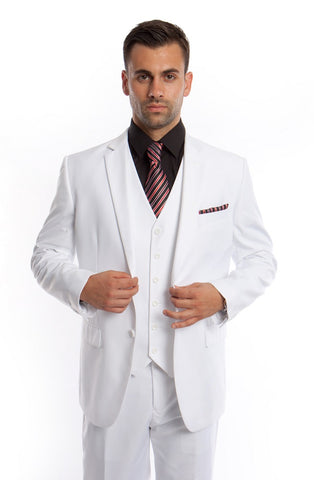 White Modern Fit 3-Piece Suit