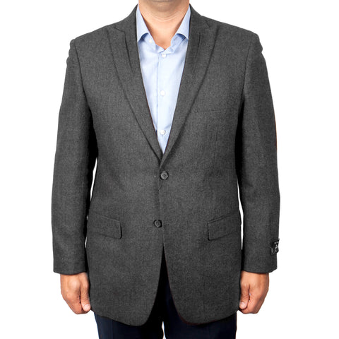 Grey 100% Wool Slim Fit Tweed Sport Coat