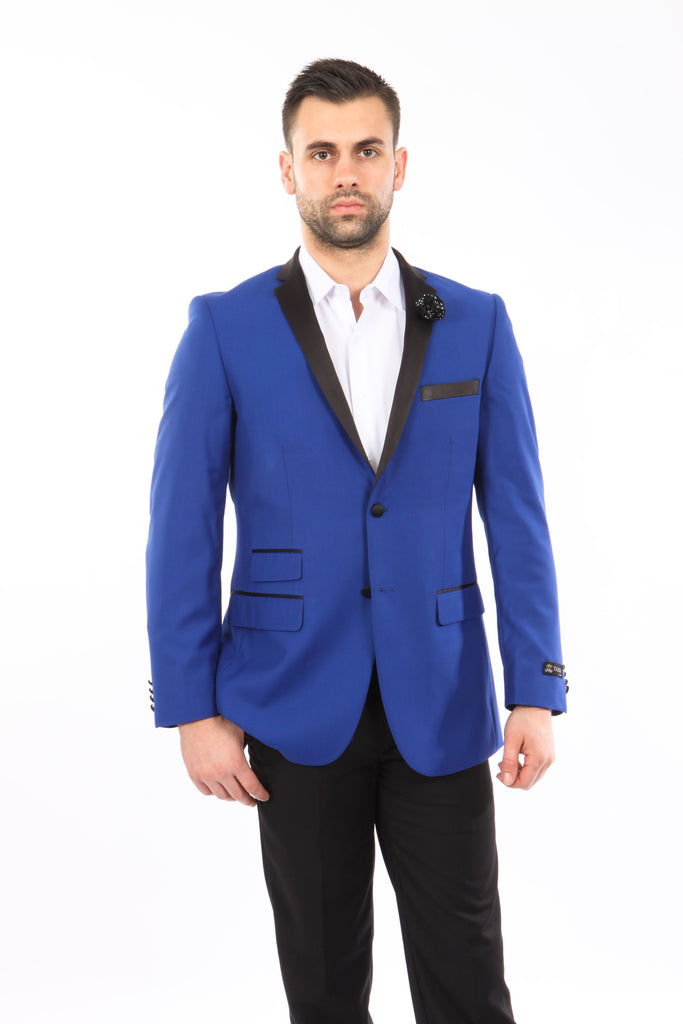 Royal Blue Paisley Tuxedo Jacket Slim Fit - Wedding - Prom | Perfect Tux