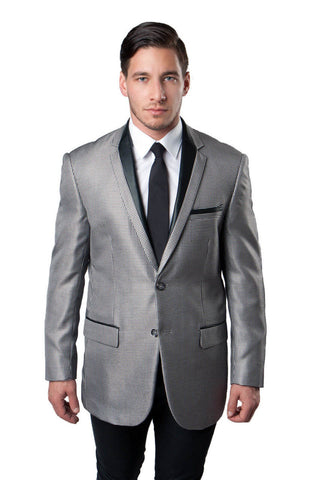 Grey Houndstooth Pattern Modern Fit Dinner Jacket