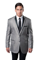 Men's Sky Blue Blazer With White Trim Notch Lapel-Dinner Jacket – Flex Suits