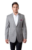 Grey Window Pattern Wool Sports Coat