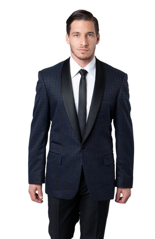 Men's Royal Blue Slim Fit Velvet Tuxedo Jacket FHY Enzo Size 42L Final Sale