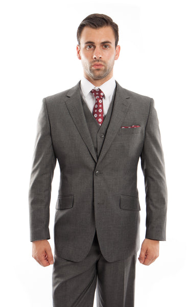 Charcoal Wool Modern Fit 3 Piece Suit