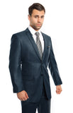 Mid Blue Slim Fit Sharkskin Suit