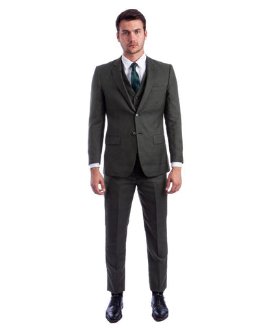 Olive 3 Piece Hybrid Fit Suit