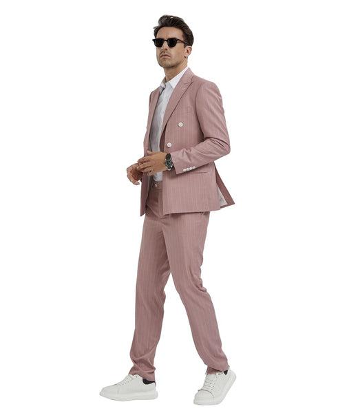 Pink Pinstripe Double Breasted Suit
