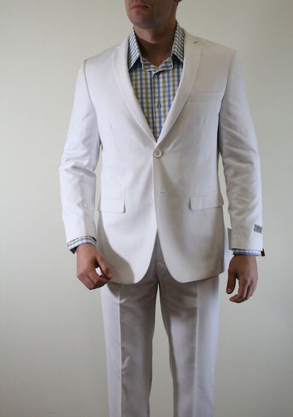 Two Button White Slim Fit Suit