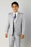 5 Piece Light Grey Boys 2 Button Suit